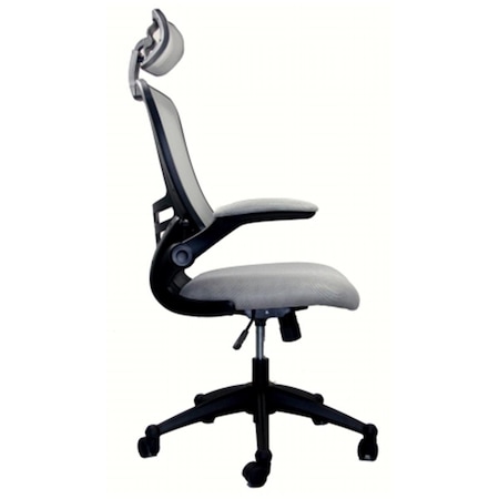 Back2Basics Executive High Back Chair with Headrest - Silver Grey BA2483932